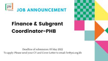 Finance & Subgrant Coordinator-PHB